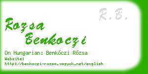rozsa benkoczi business card